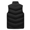 Cotton Waistcoat with Pockets Men's Stand Collar Sleeveless Cotton Vest with Plush Lining Zipper Placket Solid Color Waistcoat