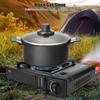 Tragbarer Outdoor-Camping-Husedold Dual-Use-Edelstahl-Schwarz-Heizgaskocher
