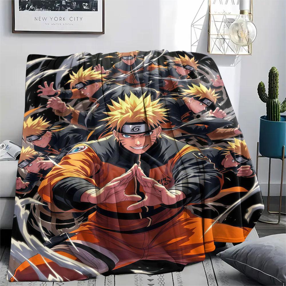 1Pc Naruto Lightning Print Flannel Blanket, High Quality Comfortable for All Seasons, Home Decor, Warmth and Comfort, Perfect for Christmas Gifts
