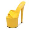 Women's Summer 20cm Super High Stiletto Heels - Patent Leather Sexy Waterproof Platform Slippers