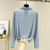 TurtleNeck Long Sleeve Tshirt Women Autumn Bottoming T-Shirts Tops Solid Slim Fit Pullovers Casual Tees Shirts Base Tees