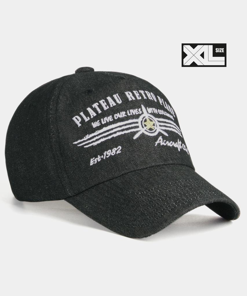 Peullaeto Big Size Denim Ball Cap Xl Plateau Rp Denim Cap Black