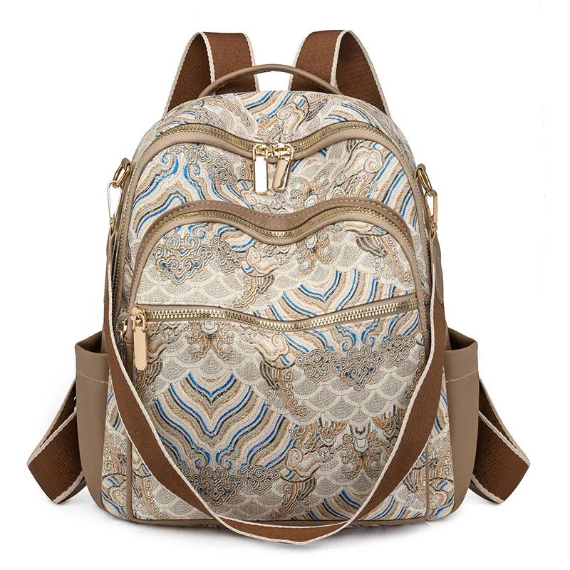

Women s Leather Shoulder Bag Waterproof Backpack Tablet Case Mobile Earphone Travel Bag Large Capacity Women s Backpack