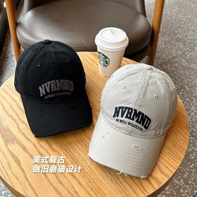 Spring and summer washed alphabet baseball cap female trendy brand neutral worn hip hop hat soft top cap male