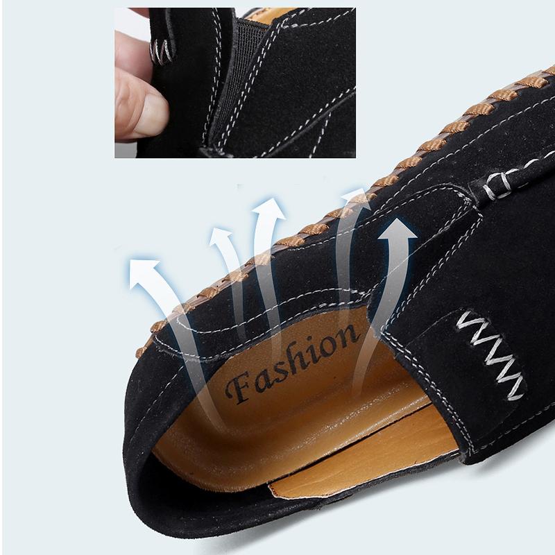 Men's Leather Casual Shoes Handmade Loafers Comfortable Men's Slip On Shoes Flat Moccasins Men's Sneakers
