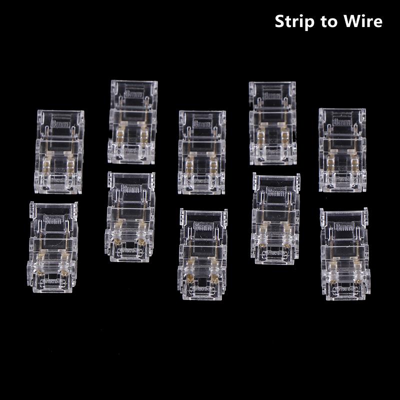 10PCS 2pin 8mm COB LED Strip To Strip LED Connectors Strip To Wire Connection Solderless Extension For  Strip Lights