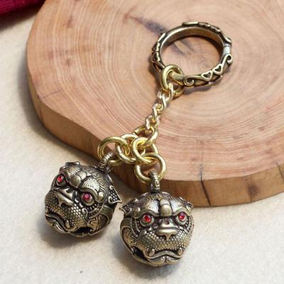 Metall Messing Tiger Schlüsselanhänger Diy Behänge Schmuck Zubehör Vintage Figuren