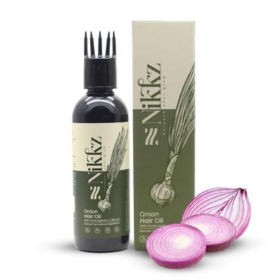 Nikkz Onion Hair Oil 100ml for Hair Growth & Hair Fall Control, 100ml X Pack of 2