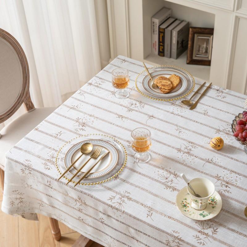 Cotton Linen Tablecloth With Floral Print French Country Style Rectangular Dining Table Cover Home Kitchen Decor