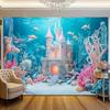 2D Fantasy Underwater Palace Backdrop Mermaid Theme Background Banner