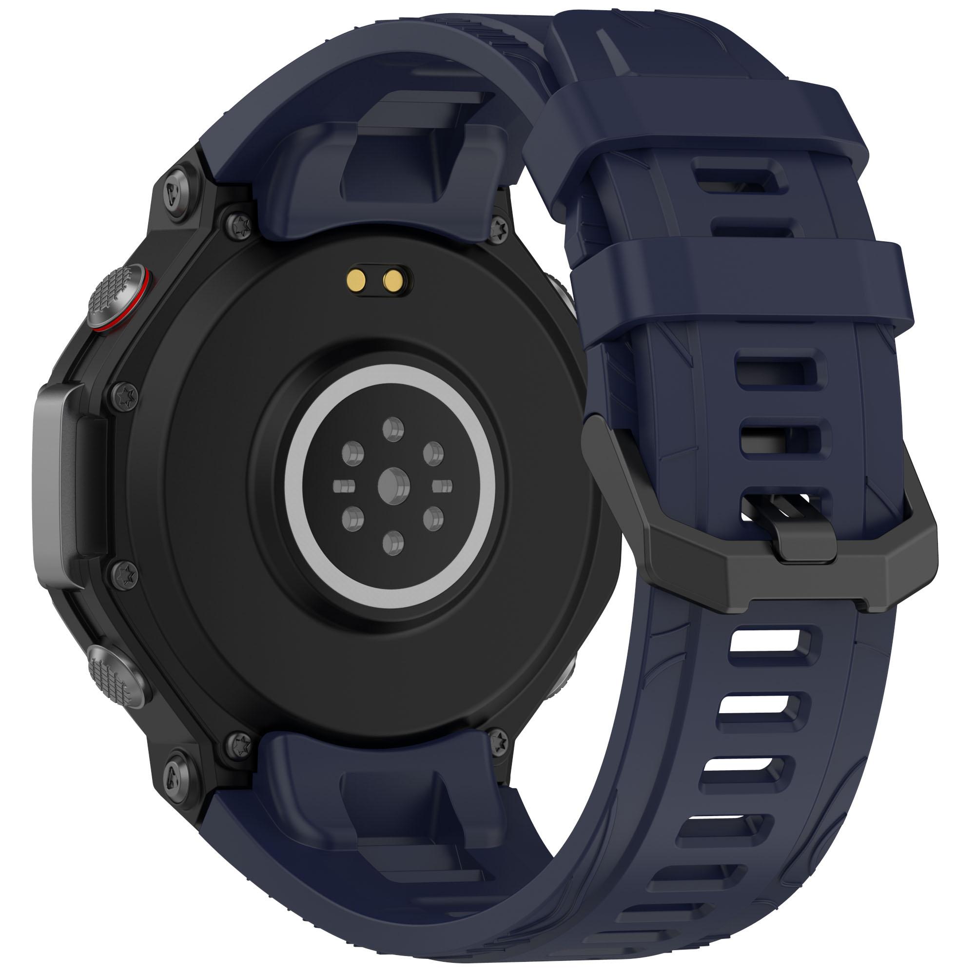 

Для Huami Amazfit T-Rex 3 силиконовый ремешок для часов дышащий мягкий ремешок Dark Blue