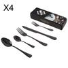 24pcs Stainless Steel Tableware Set Food Grade Tableware Fork and Spoon Set Mirror Finished Utensil Sets