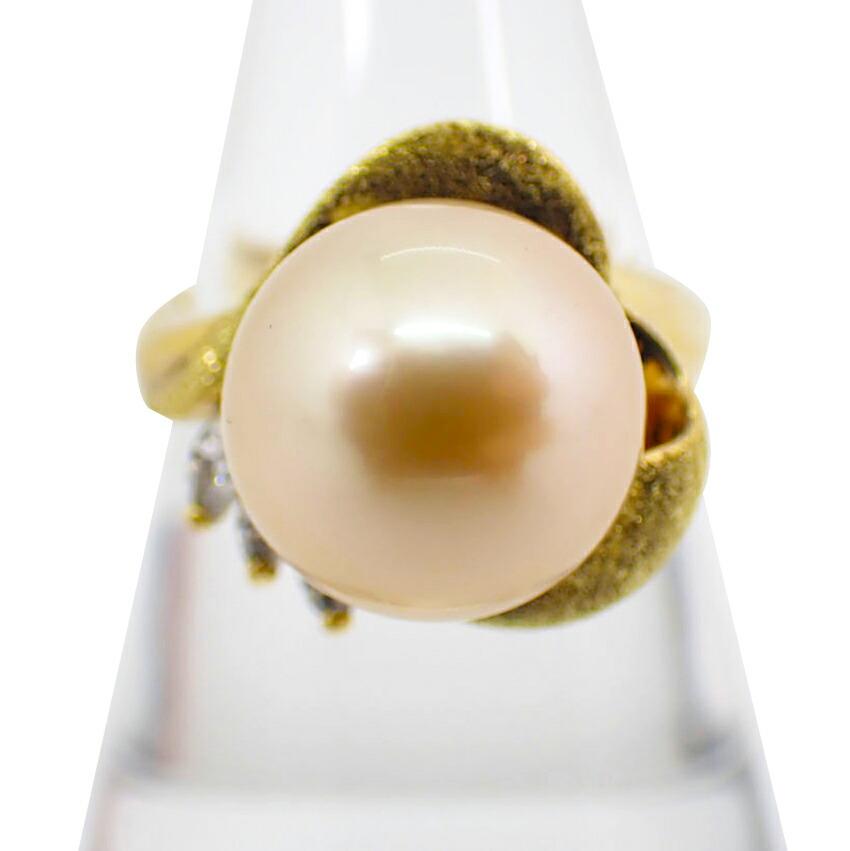 

[Used] Mitsukoshi/K18/Diamond 0.13ct/Pearl 11.6mm/Ring size 15/Size 15/g525-30