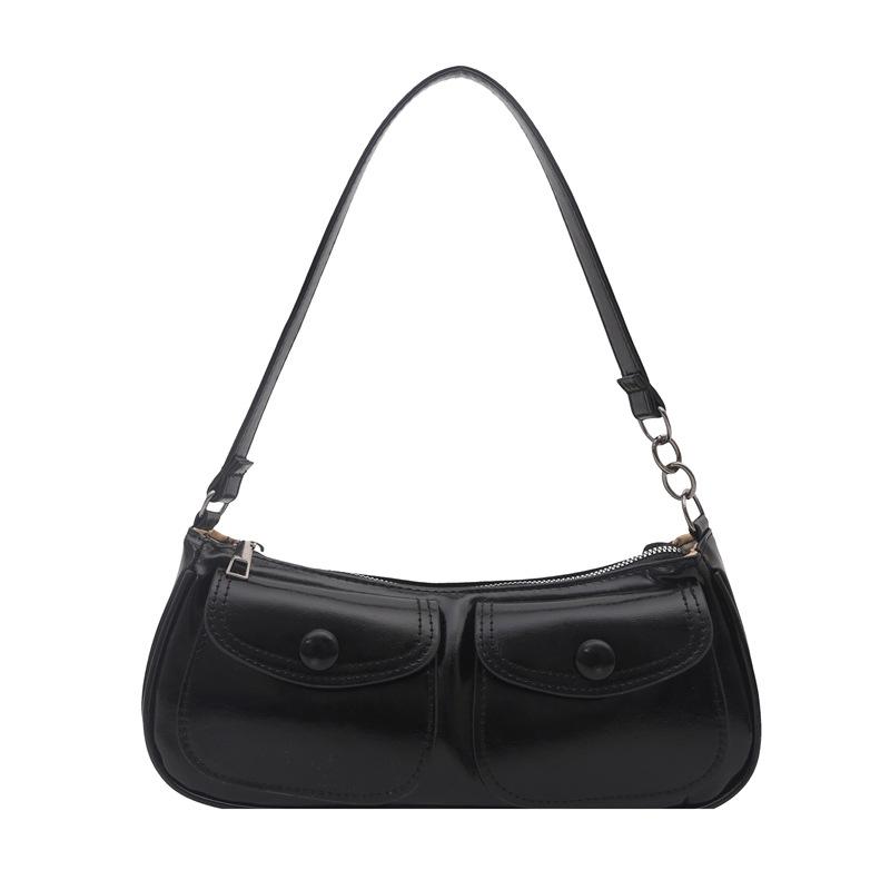 

Textured casual multi-pocket women s new spring large-capacity fashionable solid-color shoulder underarm messenger bag