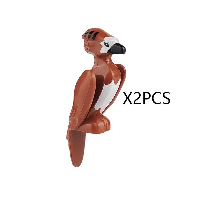 MOC Animals Building Block Goat Sheep Parrot Otter Cow Dog Pet Cat Panda Leopard Tiger Pig Zoo Deer Bear Eagle Bricks Toys Gift