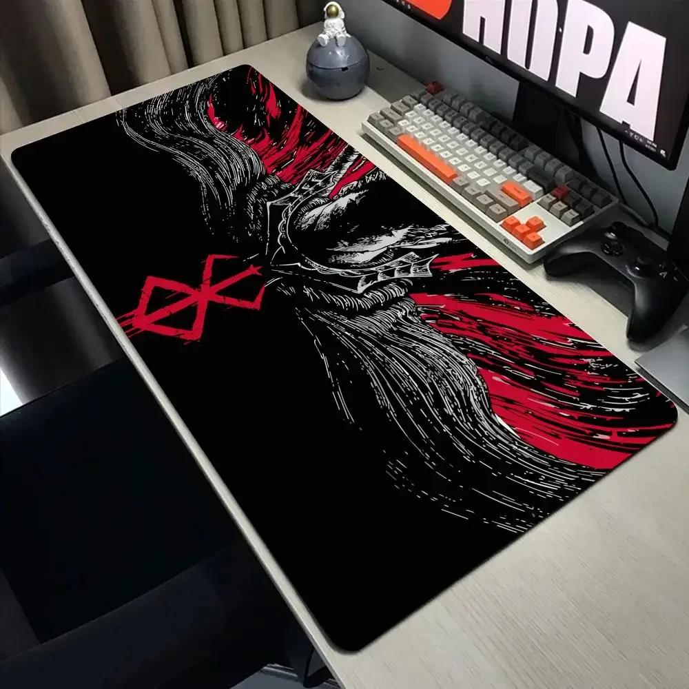 Tappetino Mouse Anime Bianco Nero Spada di Guts in Berserk Tappetino Mouse per Gamer Accessori per Gaming su Computer Tastiera Laptop mouse Tappetino per Scrivania