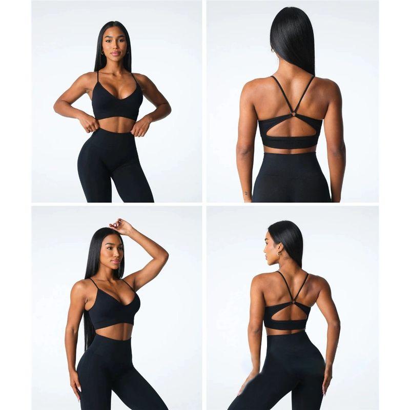 

Женский жилет для йоги с красивой спинкой, с нагрудными вкладышами, высокоэластичный, быстросохнущий, с обхватом груди, спортивный бюстгальтер, нижнее белье для тренировок, на бретелях, пуш-ап S Black