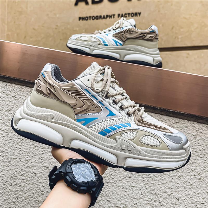 

Men s shoes summer breathable thick sole this casual sports shoes youth versatile trend niche design dad shoes 39 хаки