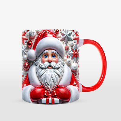 3D Christmas Ceramic Coffee Mug Santa Claus Water Cup 2024