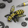 Unique Shelf Display Item 3D Printed Articulated Bee Figure Toy, Keychain Ornament, Posable Mechanical Customizable Poseable Insect Figurine