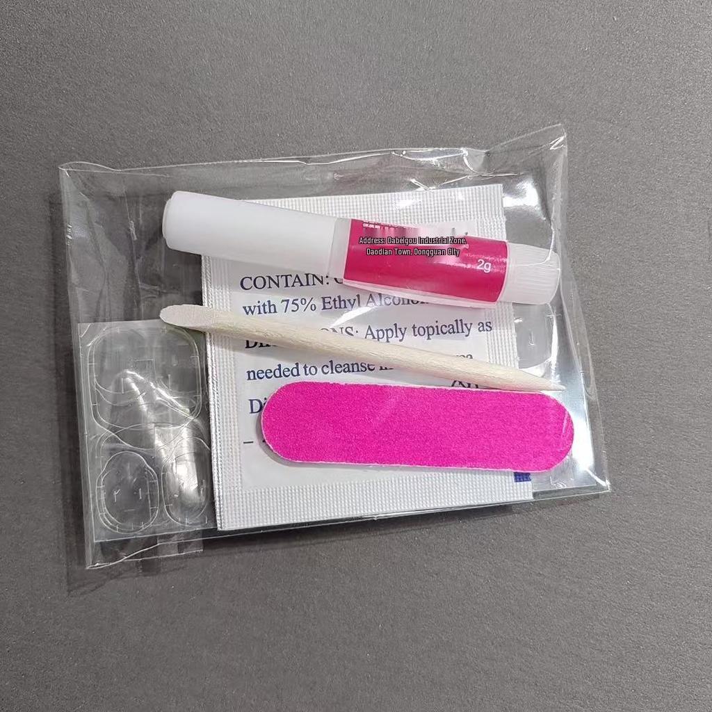 Wearable Nail Toolkit: Jelly Stickers with Double-Sided Nail File & Remover Stick (Including Cleaning Cotton).