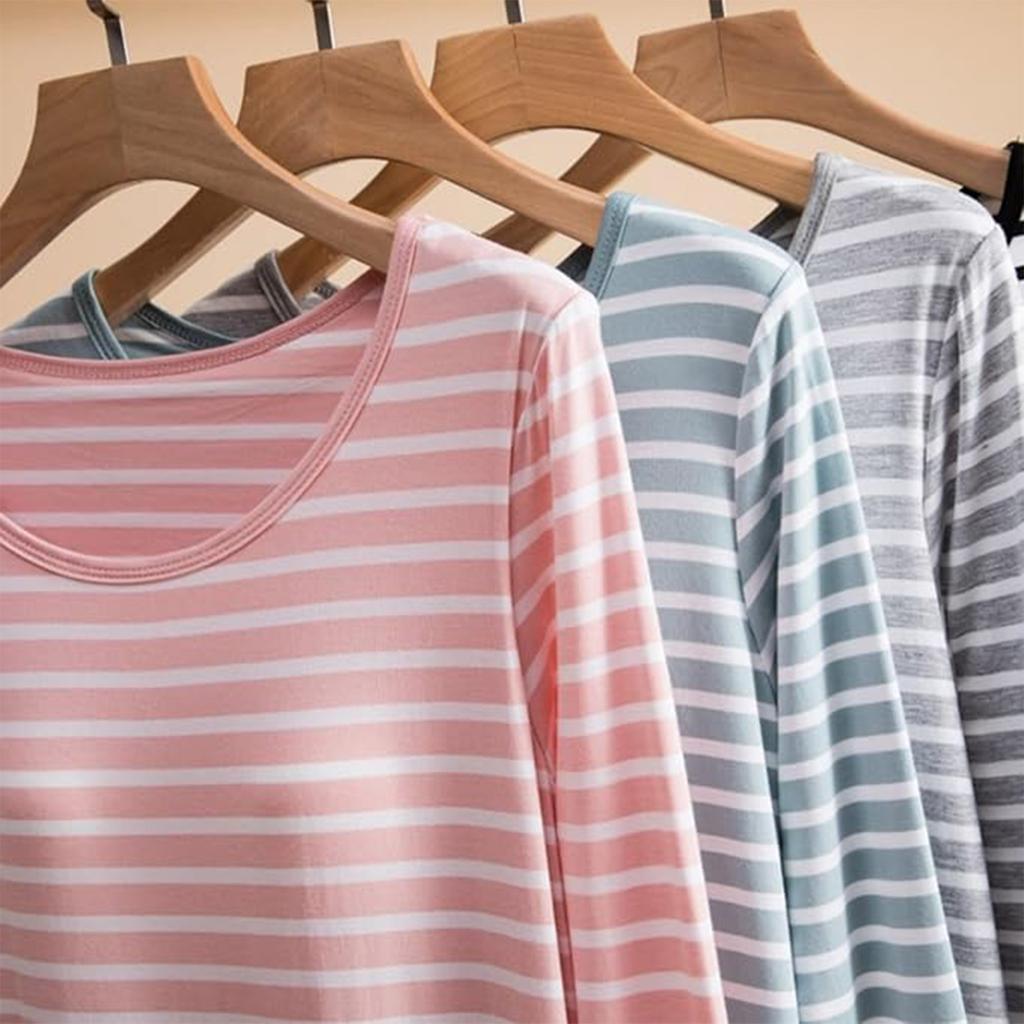 Ladies' Loose And Comfortable Striped Printed Pajamas Home Wear Dresses
