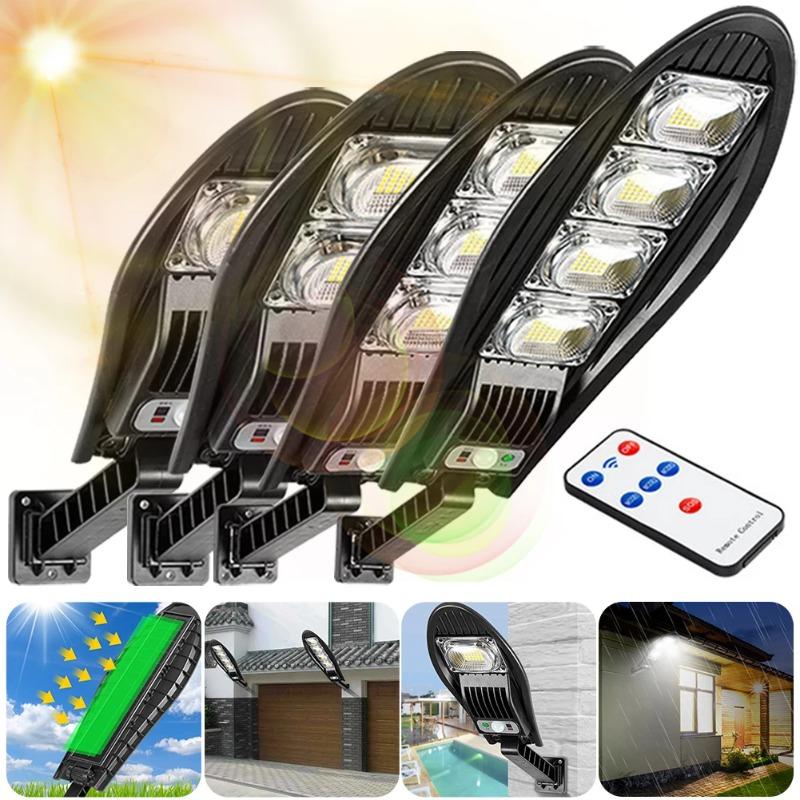 LED Außen Hofleuchte IP65 Wasserdicht Bewegungssensor Solar Straßenleuchte Multifunktionale Gartenleuchte für Flur Platz Hof 168/126/84/42LED