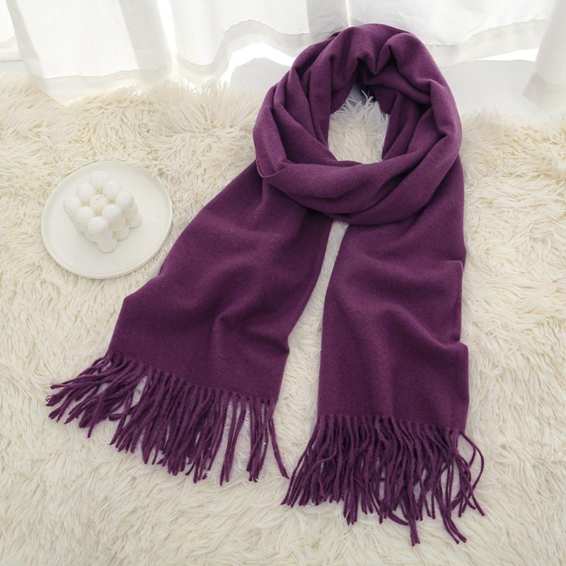 High Quality Cashmere Scarves Women  New Winter Thicken Warm Soft Pashmina Shawls Wraps Solid Female Wool Long Tassel Scarf