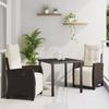 VidaXL 3-Piece Garden Dining Set In Brown Poly Rattan 3380428