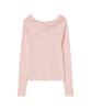 THE GREEN LAB Off-Shoulder Slim Ribbed Knit [Light Pink]