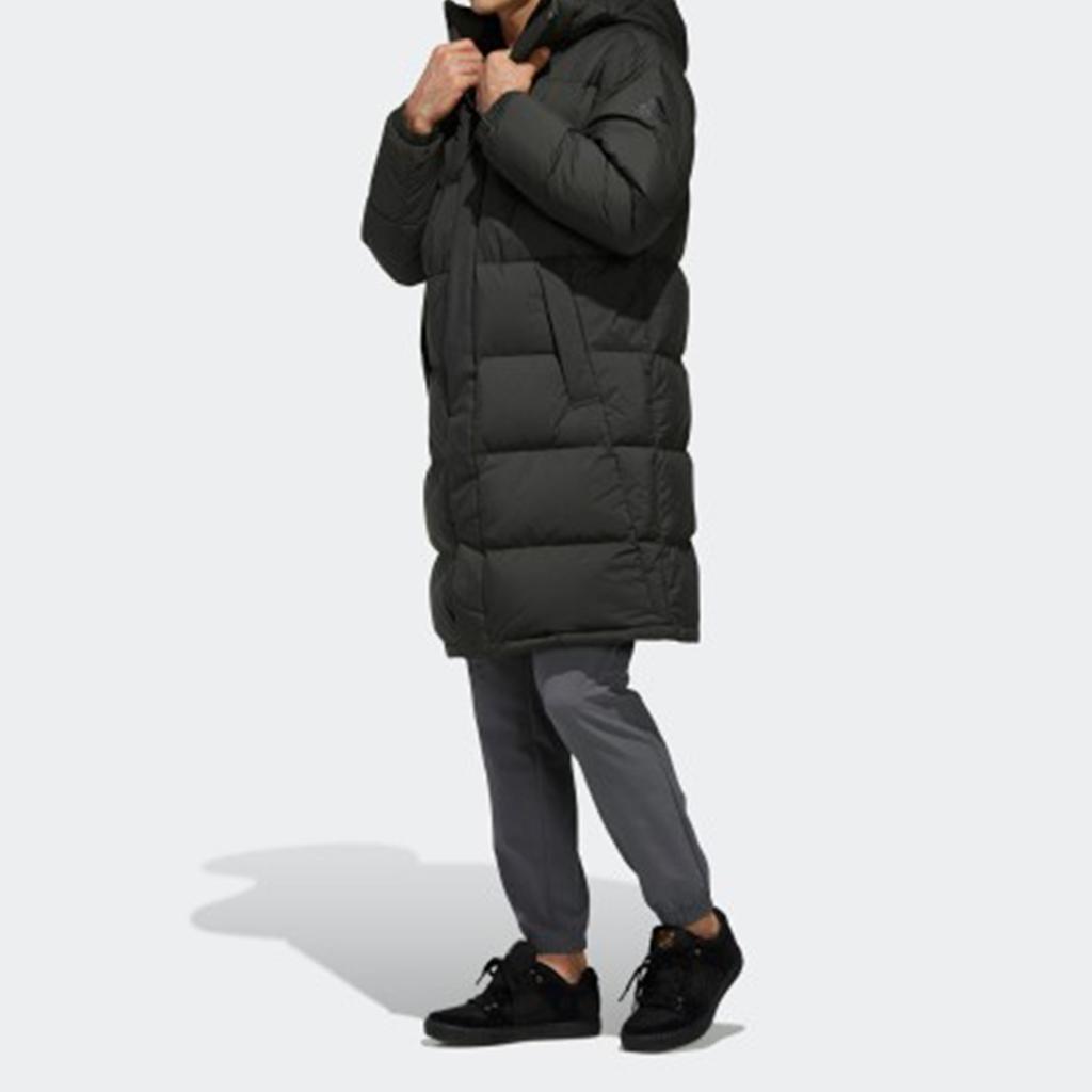 Adidas Пуховая куртка с капюшоном средней длины для занятий спортом на открытом воздухе, мужская верхняя одежда, темно-коричневый EH4007