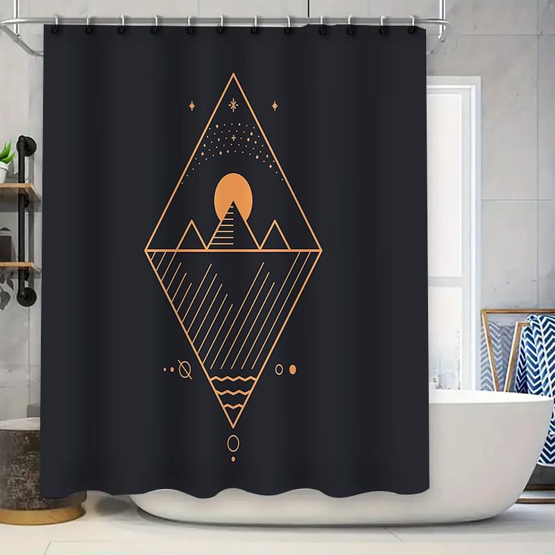 

Unframed Mountain Landscape Shower Curtain Nature Forest Trees Scenic Backdrop Modern Bathroom Decor Artistic Tapestry Wall Hang W60H190(CM)-1 Pcs