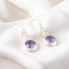 Natural Iolite Gemstone Handmade 925 Sterling Silver Designer Earrings  1.67" CE-14-9