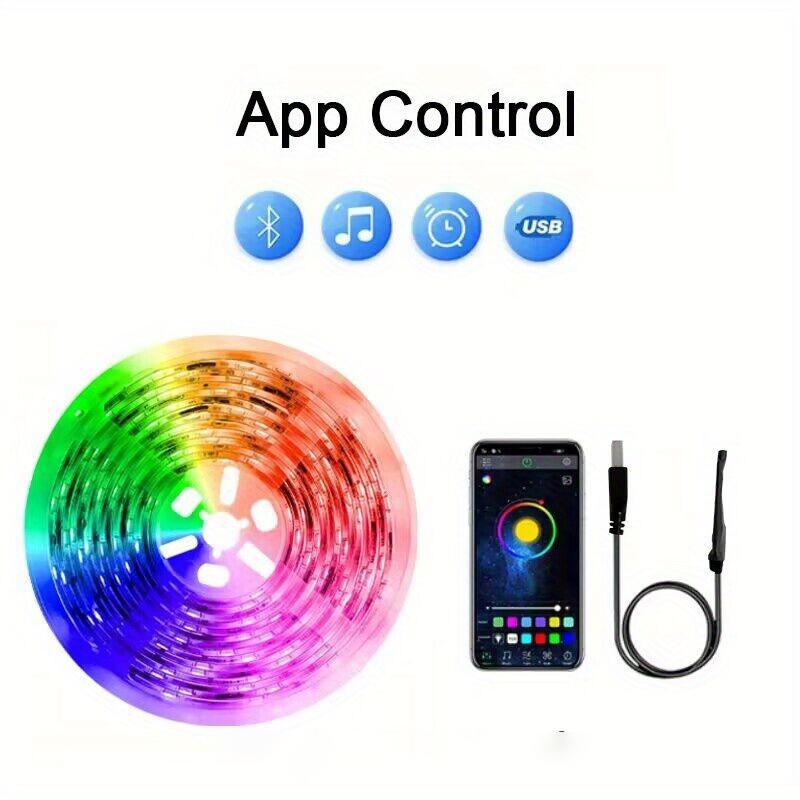 1-20M 5050 RGB LED Strip Lights Bluetooth WiFi App IR Remote Control Flexible Tape Light For Bedroom Decoration