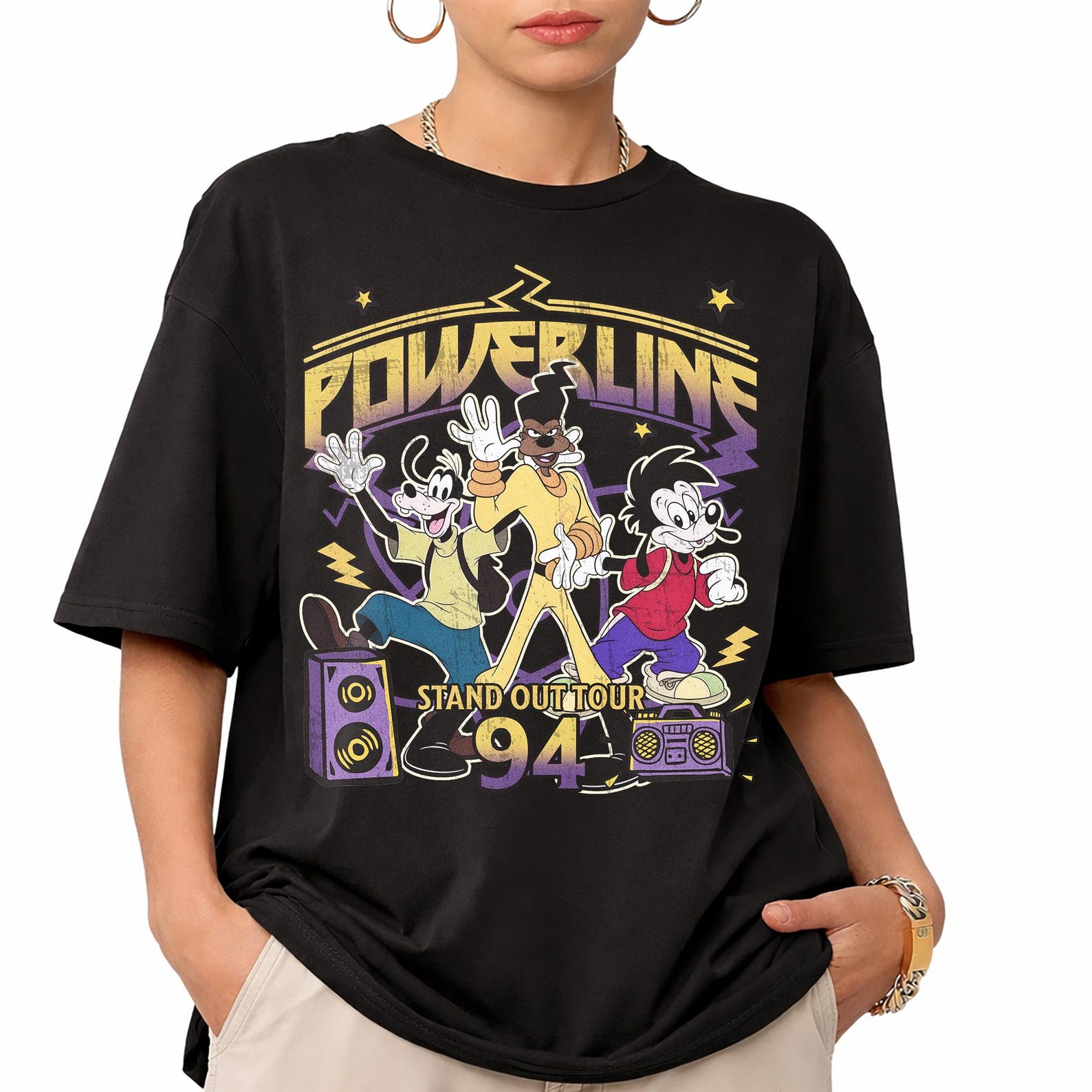 Disney Goofy Movie Shirt, Retro 90s Powerline Tee, Max Goof Roxanne T-Shirt, A Goofy Movie Group Trip Gift, Disney World Tour Shirt L