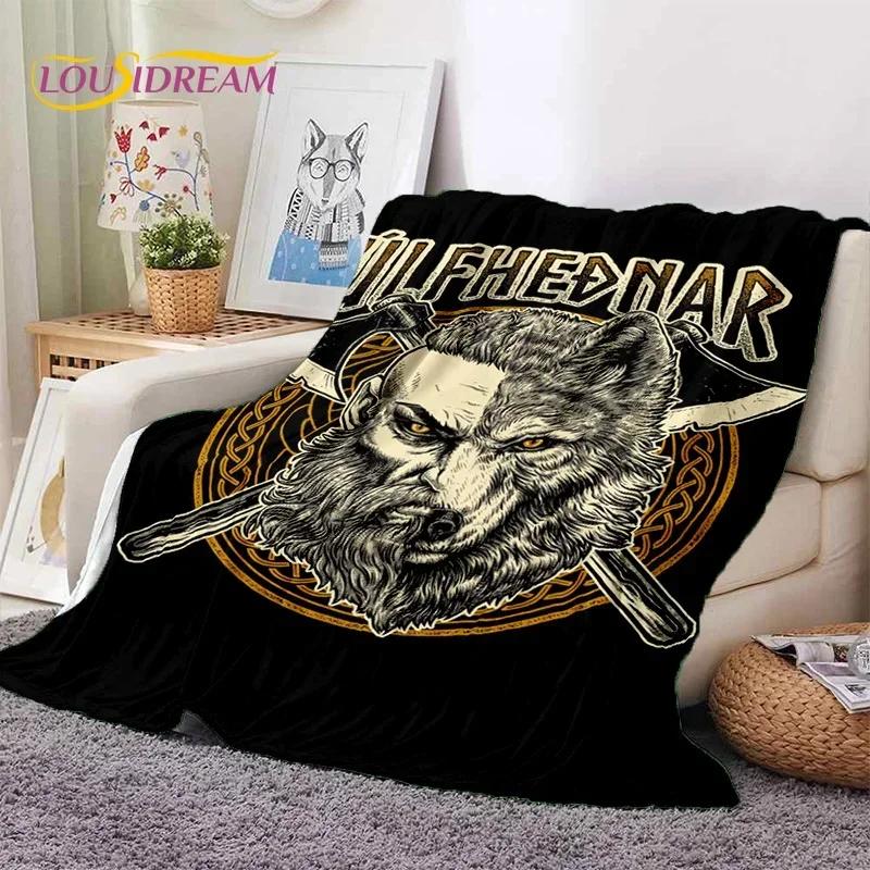 Nordic Viking Odin Valhalla Valknut Soft Flannel Blanket for Beds Bedroom Sofa Picnic,Throw Blanket for Outdoor Leisure Nap Gift