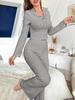 European & American Women's Long Sleeve Pajama Set: Bowknot Casual Fashion, Thickened for Autumn & Winter