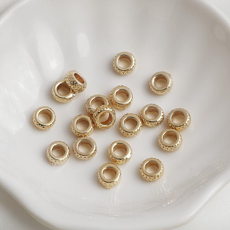 14K Gold-Filled Flower Wheel Spacer Beads for DIY Bracelets & Necklaces