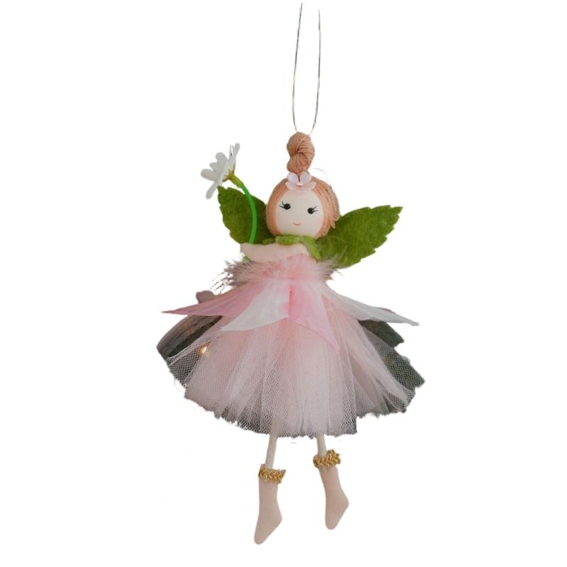 Plush Girl With Flower Hanging Ornament For Spring Festival Decoration Living Room Enhancement Accessory