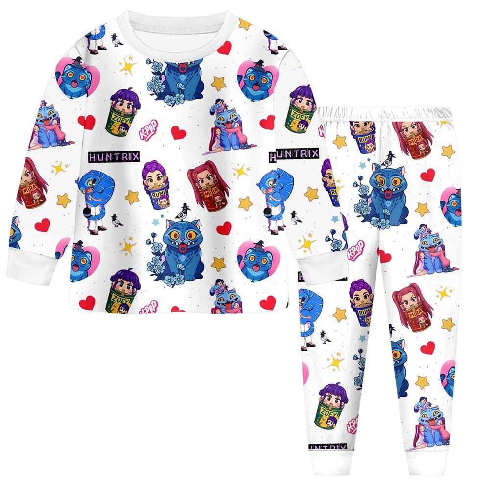 Children's Fashion Suit Skirt Round Neck Long Sleeve Top Pants