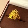 Gold Plated Peacock Openwork Ring for Women - Elegant Bridal Engagement Jewelry, Adjustable Design