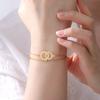 Cazador Geometric Double Circles Charm Bracelets Stainless Steel Jewelry Clear Zircon Women's Hand Bracelet Birthday Gift 2026