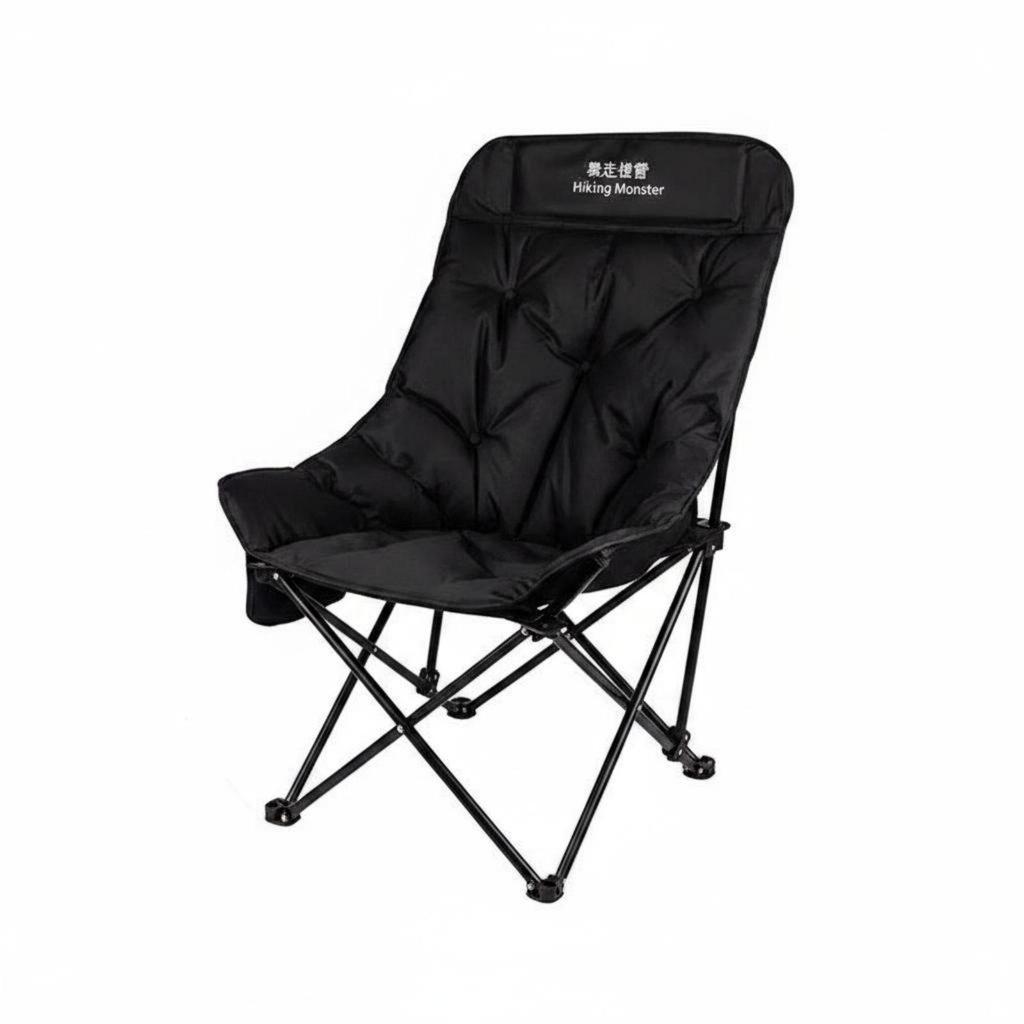 High Back Moon Chair Foldable Padded Folding Camping Stable Structure