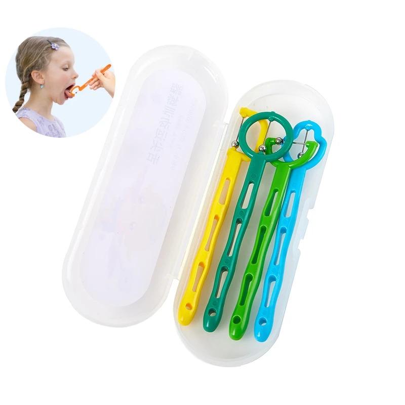 3PCS Tongue Tip Trainer Tongue Exercise Tool Training Speech Pronunciation Swallowing Tongue Curling Rehabilitation Exerciser
