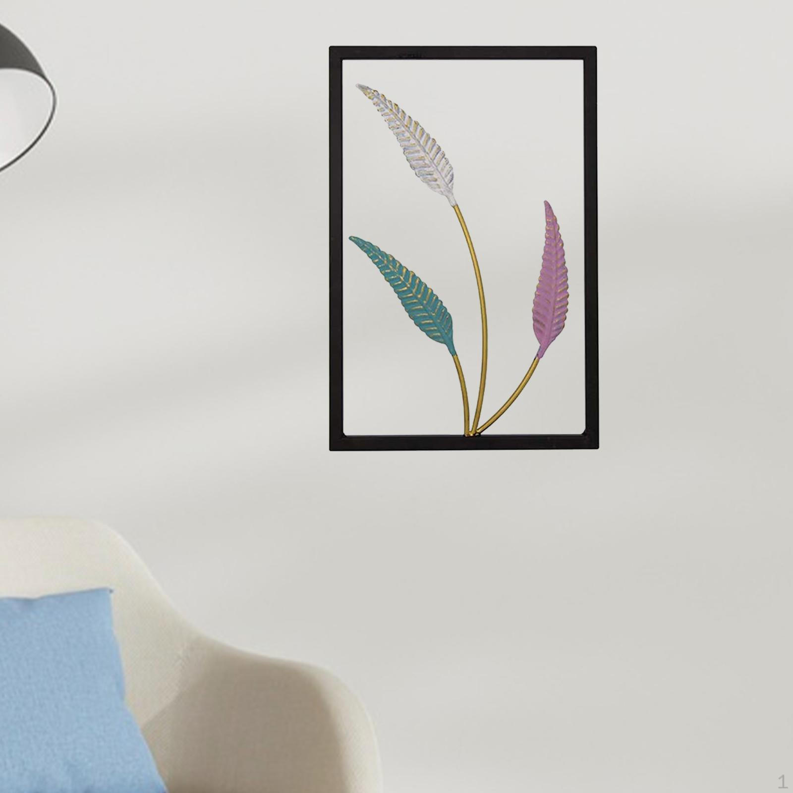 

Iron Wall Art Hanging Decor for Hallway Living Room Bathroom Bedroom 3 Leaves