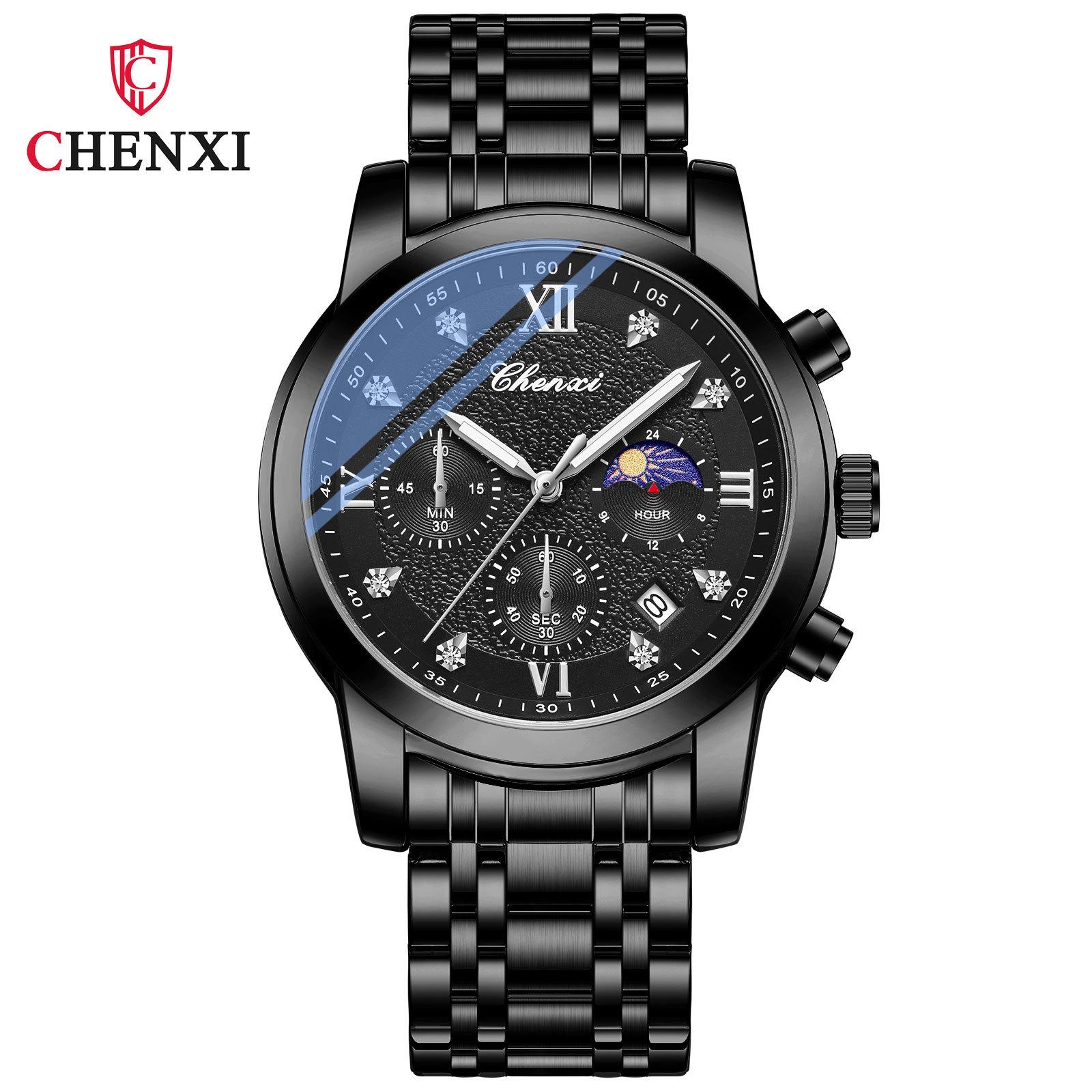 

Новые роскошные мужские часы топ-бренда с коробкой, мужские многофункциональные водонепроницаемые светящиеся кварцевые часы с календарем и календарем