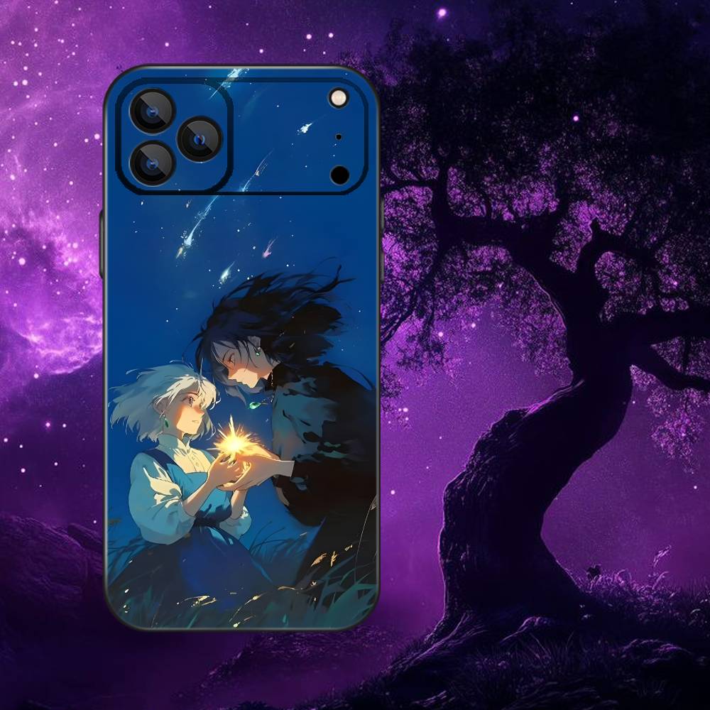 H-Howl Anime Sophie Phone Case For iPhone 17,16,15,14,13,12,Pro,Max,Plus,E,SE4,Air,Mini Black Soft Box