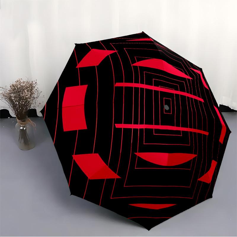 1pc Geometric Pattern Automatic Open/Close Umbrella Compact Folding Umbrella, All-Season Portable Umbrella for Women/Men F1124104