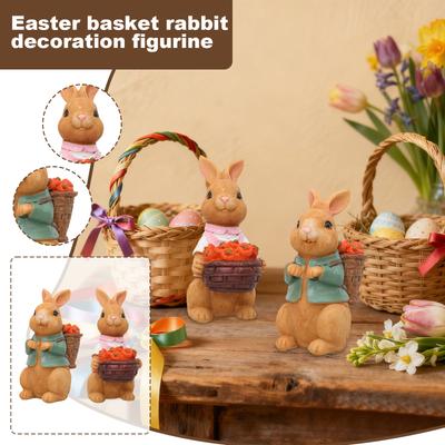 Osterkorb Kaninchen-Ornament Gartenhof Dekoration Bastelarbeiten Fensterbank Miniaturbonsai