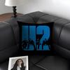 U-U2 Rockk Band Cushion Cover Natural Linen Organic Fabric Double-Sided Printing Sofa Home Decor Gift Pillow Case